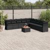 VidaXL Garden Lounge Set with Cushions 10 Pcs, Patio Sofas, Patio Furniture Set, Outdoor Furniture, Black 3256020