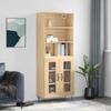 Vidaxl Display Cabinet, Sonoma Oak, 69.5X34X180 Cm, Wood-Based Material