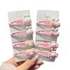 4Pcs Girl Hairpins Cartoon Rabbit Heart Design BB Clips Low Saturation Pink Hair Pins School Dating Hair