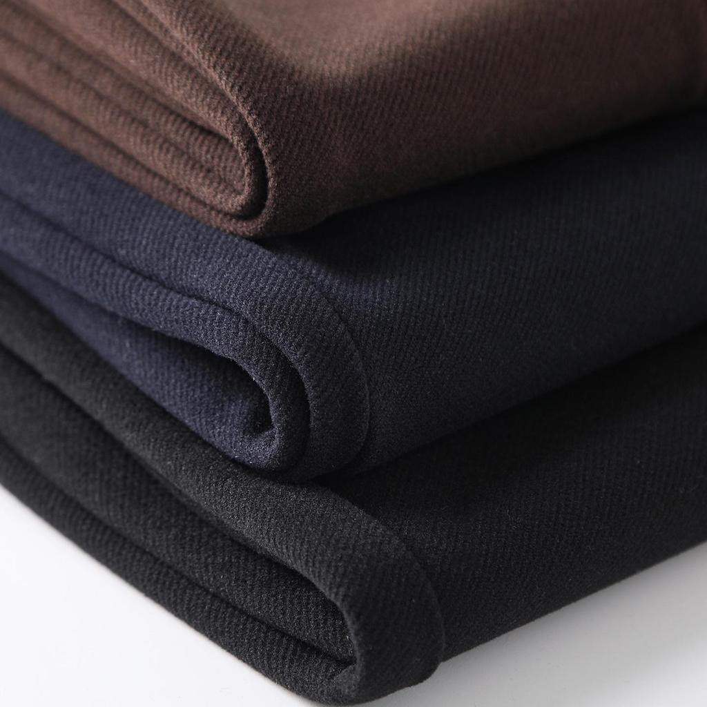 Premium Coffee Wool Wide-Leg Women's Pants - New 2025 Autumn/Winter High-Waisted Slimming Loose Fit, Plus Velvet Thick Straight-Leg.