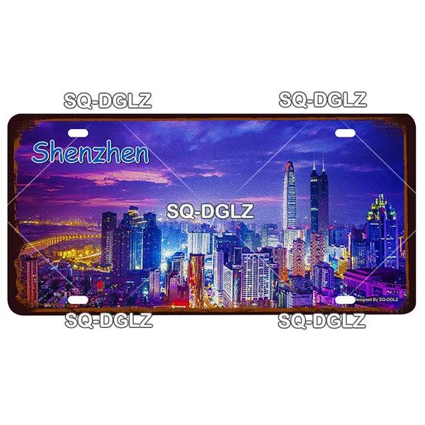 [SQ-DGLZ] Asia City 15x30cm Plate Metal Sign Vintage Plaque Tin Sign Wall Decor For Bar Country Painting Travel Poster