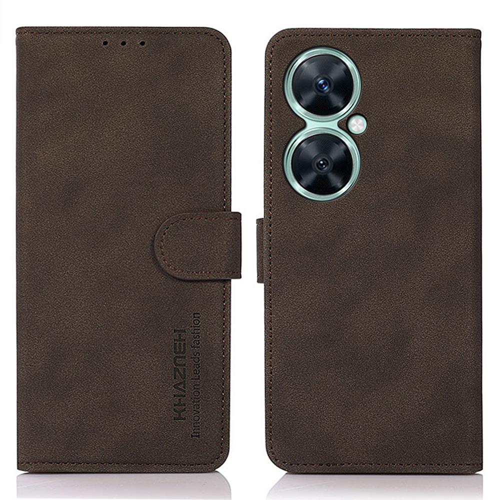 

KHAZNEH For Huawei nova 11i/Enjoy 60 Pro/Maimang 20 Wallet Stand Phone Case Textured Leather Cover Brown