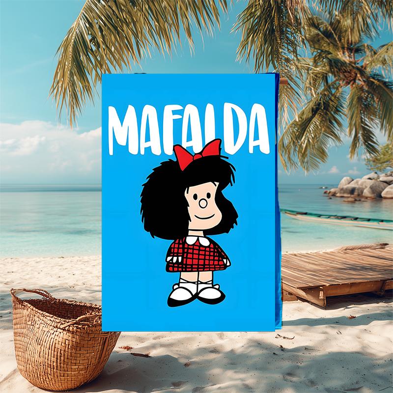 1pc Mafalda1 Beach Towel, Comfortable and Thick, and Swimming/Bath/Picnic/Camping Towel, Suitable for Seaside Beaches