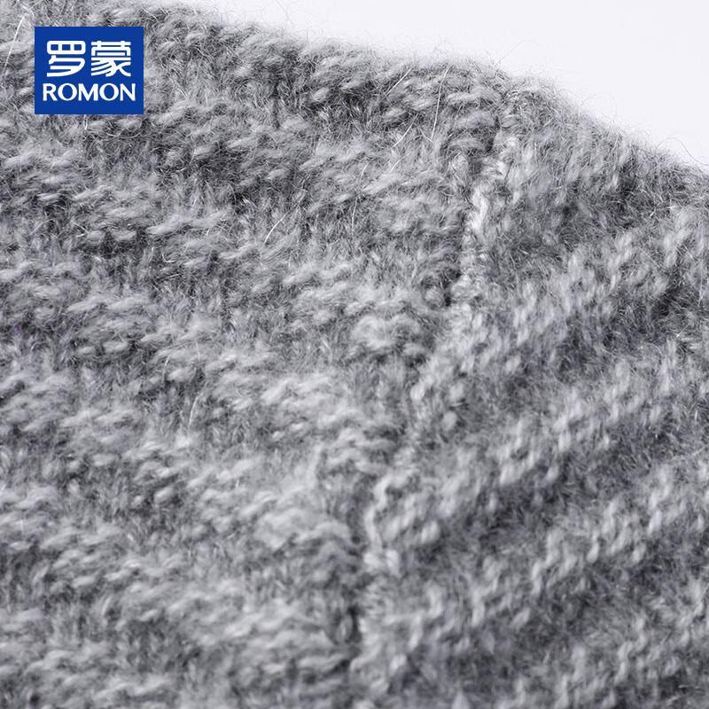 Romon Men's 100% Pure Cashmere Thickened Round Neck Sweater