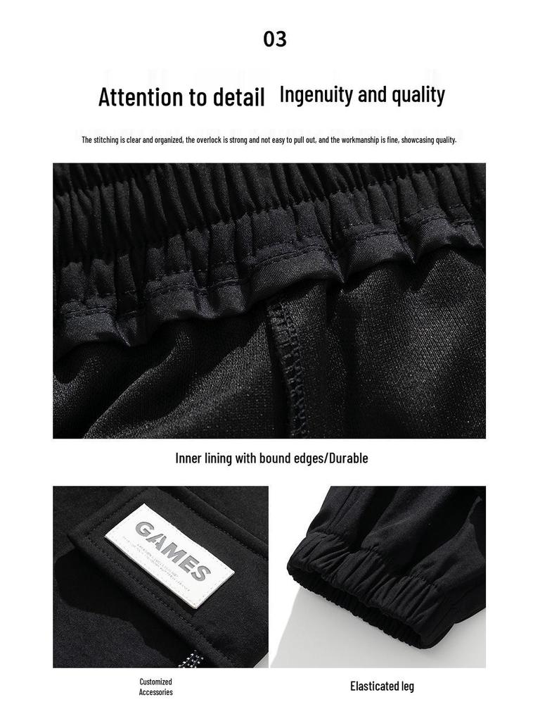 Herren 2023 Herbst Locker Geschnittene Cargo-Sweathose mit Bündchen und Mehrfachtaschen