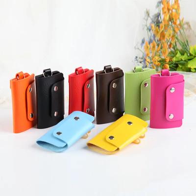 Porte-clés tendance en cuir PU unisexe, organiseur de clés, portefeuille pour femme de ménage