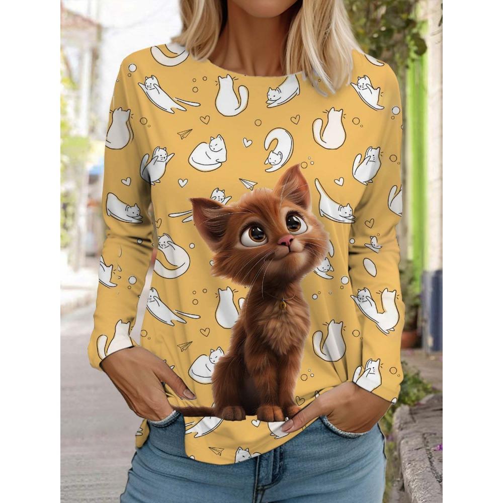 2026 New Women's Black White Striped Orange Trim Knit Sweater Long Sleeve Crew Neck Loose Fit Casual Daily Wear Top