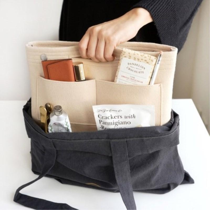 Multi-function Make Up Bag,Felt Insert Purse Organizer,Multi Pocket Cosmetic Bags In Bag Organizer For Tote & Handbag Shaper