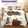 3pcs Custom Name Dog Bedding Set Duvet Cover Closure Includes 1 Duvet Cover & 2 Pillowcases, Soft and Comfortable for All Seasons.