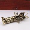 Brass Mantis Shrimp Figurine Desktop Ornament Marine Organism Lobster Small Statue Micro landscape Decoration Crafts Accessories