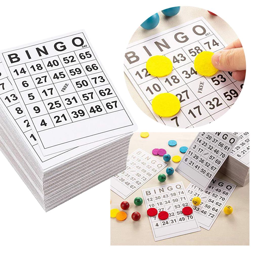 60 Pcs Non-repetitive Bingo Game Cards Disposable Family Party Games Cards Plaything Childrens Toys Easy To Play