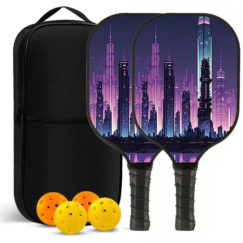 Pickleball Paddle Fiberglass Training Racket Lightweight Durable Outdoor Sports Toy