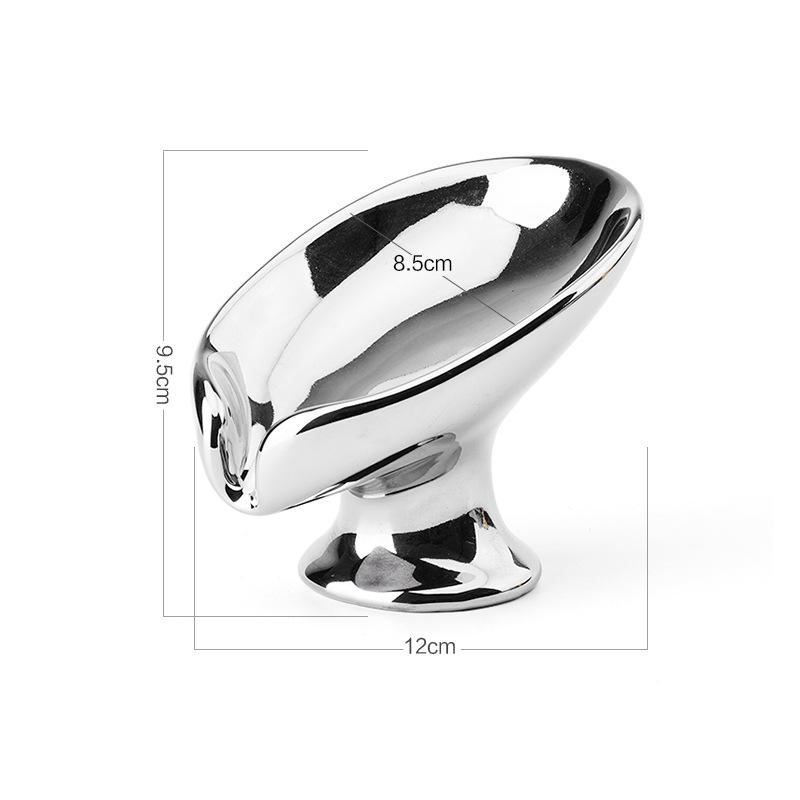 Nordic Light Luxury Ceramic Soap Dish - No-Drill, Water-Draining Bathroom Holder