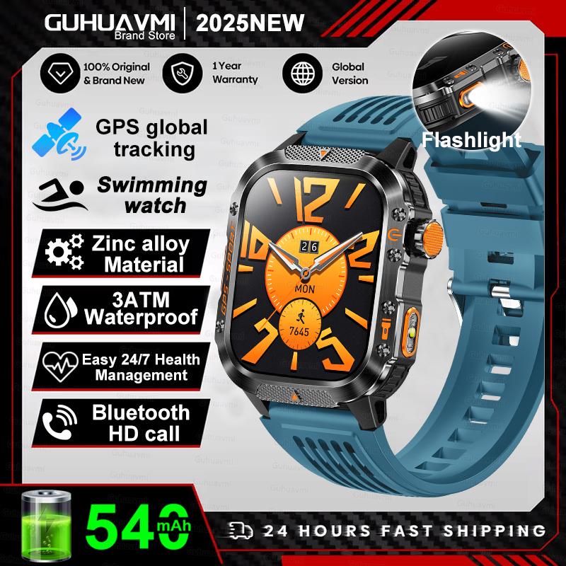 New Outdoor Sport GPS Position Smart Watch Men 10ATM Waterproof Compass Altimeter Bluetooth calling Fitness Smart Watch