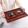 Rattan Wooden Serving Tray Storage Handle Rectangle Handmade Breakfast Tea Food Plate Dish Dinner Decorative Fruit Kitchenware