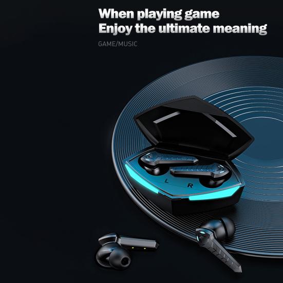 1 Pair P36 Wireless Earphones Ultra Low Latency Stereo Surround Cool Lights HiFi Sound Effect Stable Signal Play Games Ergonomic