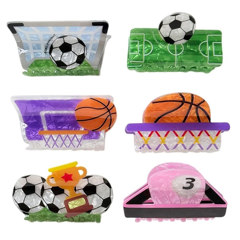 Trendy Style Basketball Print Hair Claw Creative Design Football Hair Clip Casual Wear
