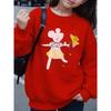 Girls' Crewneck Sweatshirt - Floral Pattern with Pastel Colors And Machine Washable, Spring And Autumn