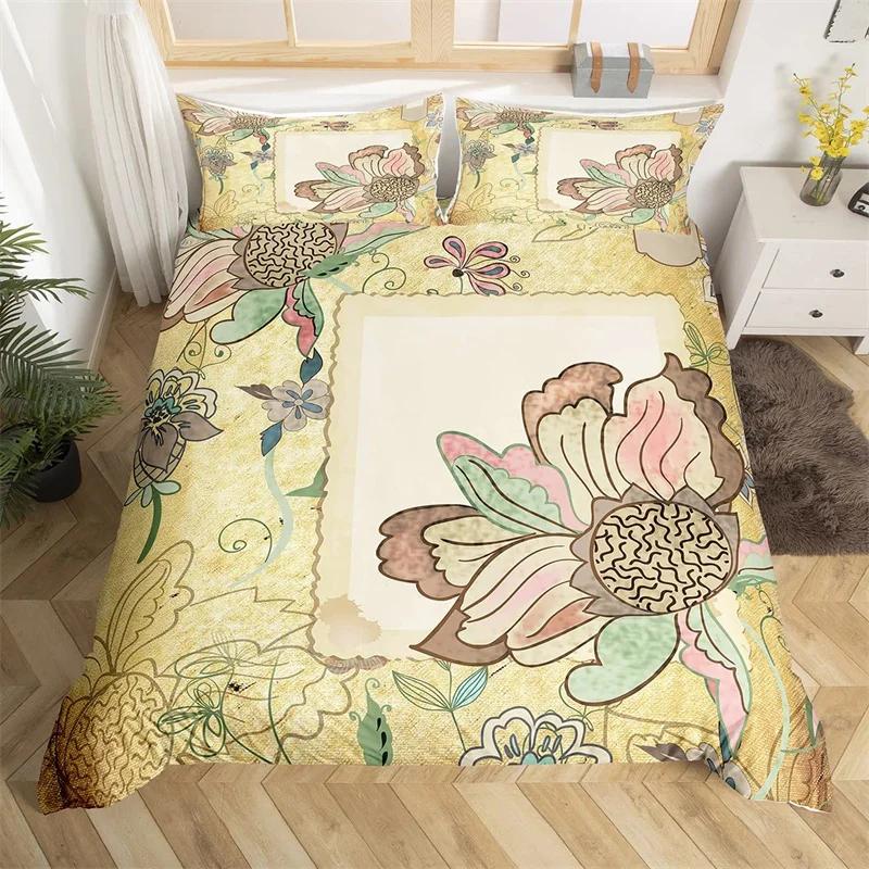 

Comforter Chrysanthemum Blossom King Abstract Butterfly Rose Comforter Microfiber Red Moon Rustic Farmhouse Bedding Set Comforter (quilt)-EU Single(135*200cm)3pcs
