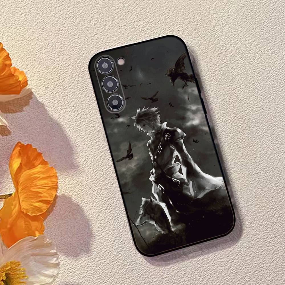 F-FINAL F-FANTASY Cloud Strife Phone Case For Samsung Galaxy A73,A72,A71,A70,A53,A52,A51,Others Soft Black Cover