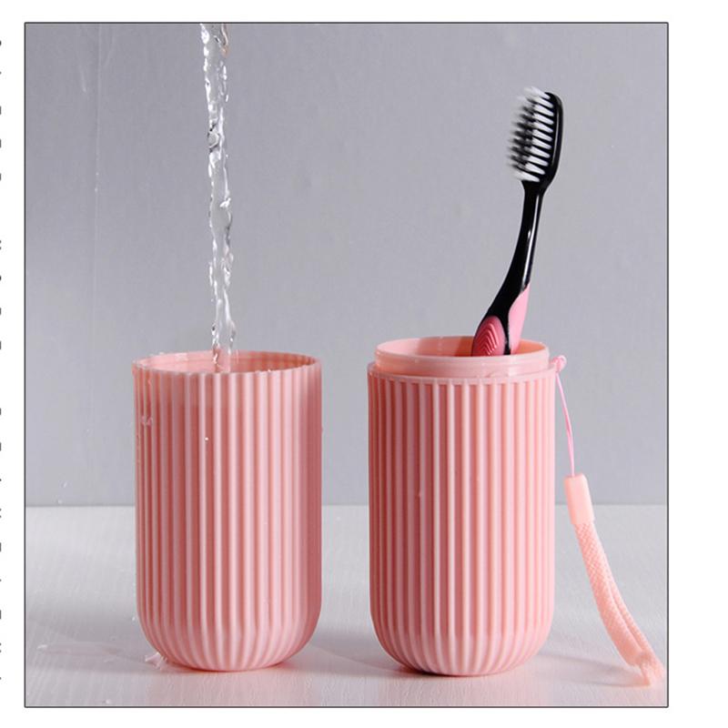 1-3PCS Vertikale Gestreiften Tragbare Waschen Tasse Reise Zahnbürste Box Zahnpasta Lagerung Rohr