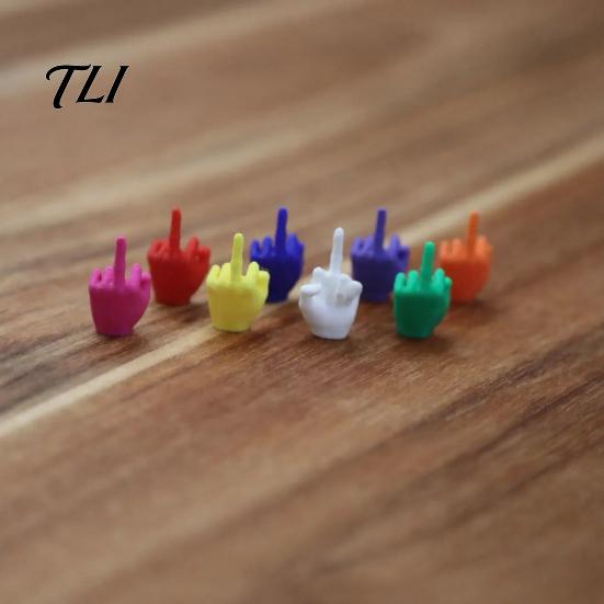 Middle Finger Ornaments 25/50/100Pcs 3D Printed Mini Set, Tiny Colorful for Desk Decor, Miniature Hand Gesture Figurine Gag Gift, Party Favors Gifts
