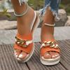Fashion On A Wedge Slippers Soft Women Luxury Shoes Low Platform Big Size Shale Female Beach Rivet Slides Comfort Designer Sabot Hoof He