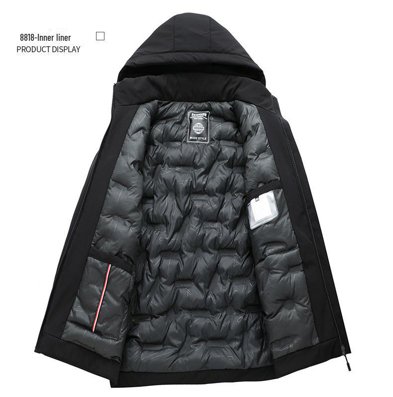 Chaqueta de Plumón Acolchada Gruesa para Hombre de Invierno, Casual de Negocios, Cálida, a Prueba de Frío, Abrigo de Papá