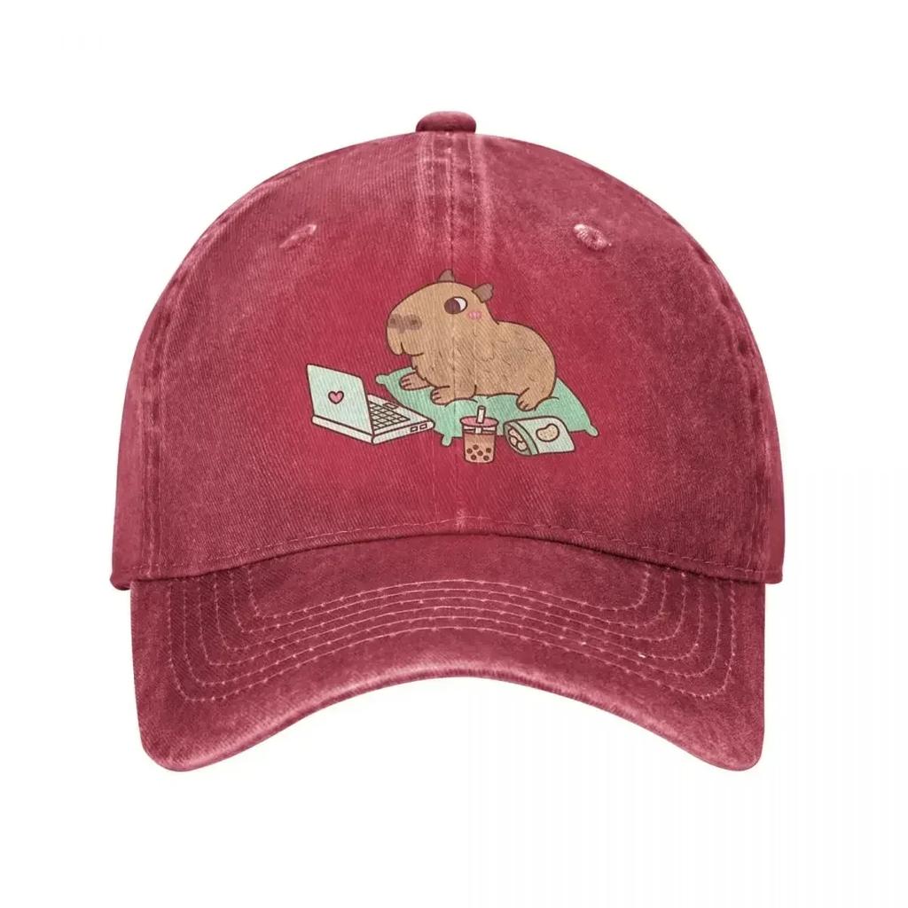 Cute Capybara Animal Men Women Baseball Cap Distressed Washed Hats Cap Classic Outdoor Workouts Gift Snapback Hat