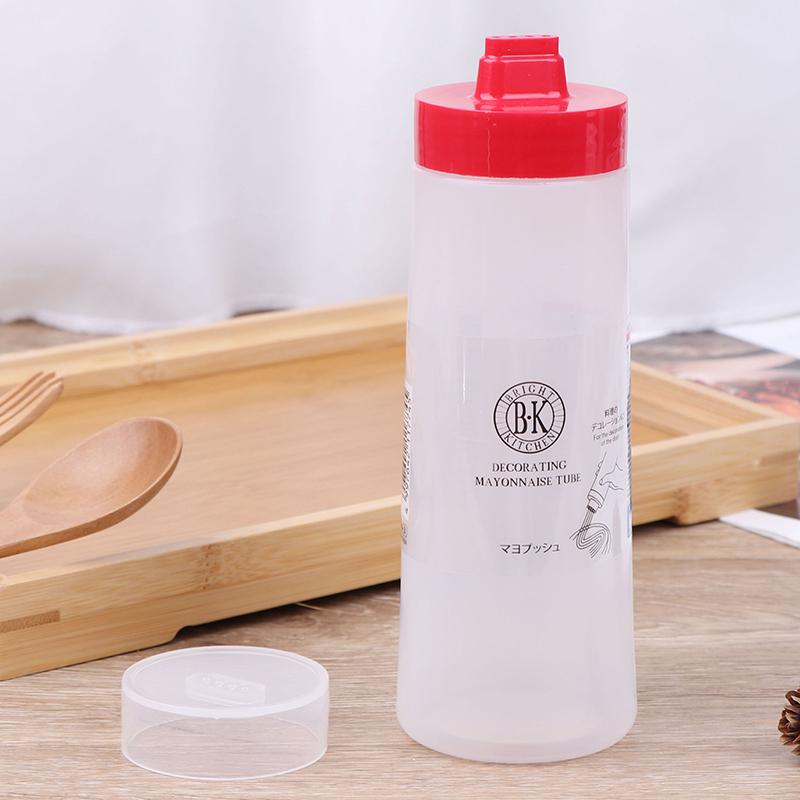 4 Holes 300Ml Sauce Bottle Resin Ketchup Oil Squeeze Dispenser Cruet Kitchen