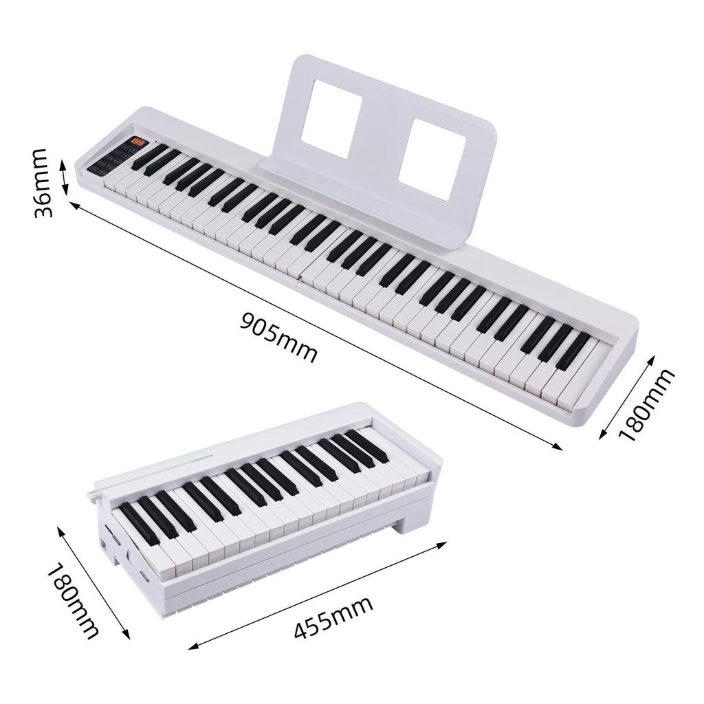 Portable 61-Key Foldable Electronic Piano Keyboard for Beginners and Adults