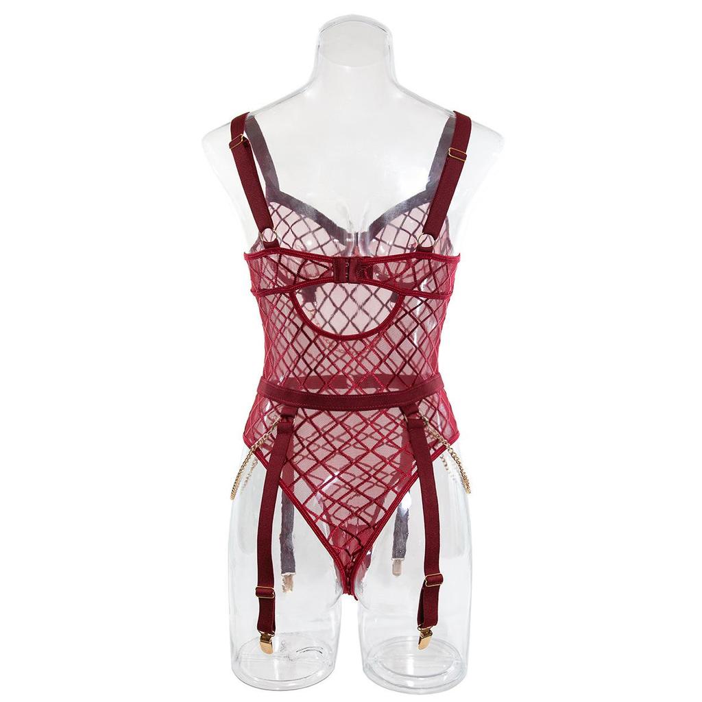 Hot Selling Erotic Large Mesh Underwire Lingerie Bodysuit - Comfortable, Slimming Design for Women
