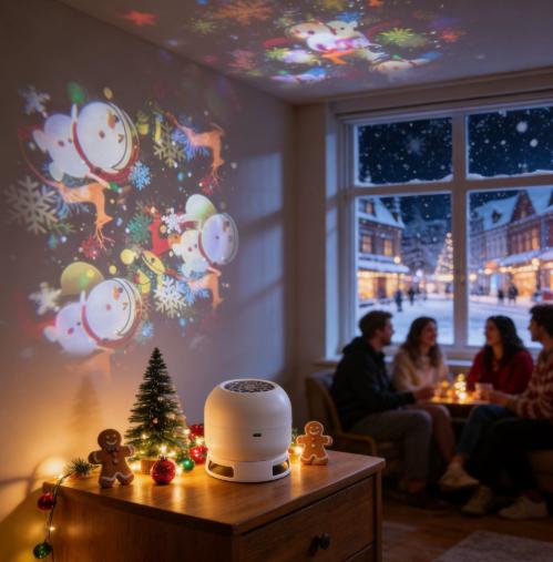 Christmas Projection Light, Plug-In Holiday Projector Lamp for Festive Indoor Decor