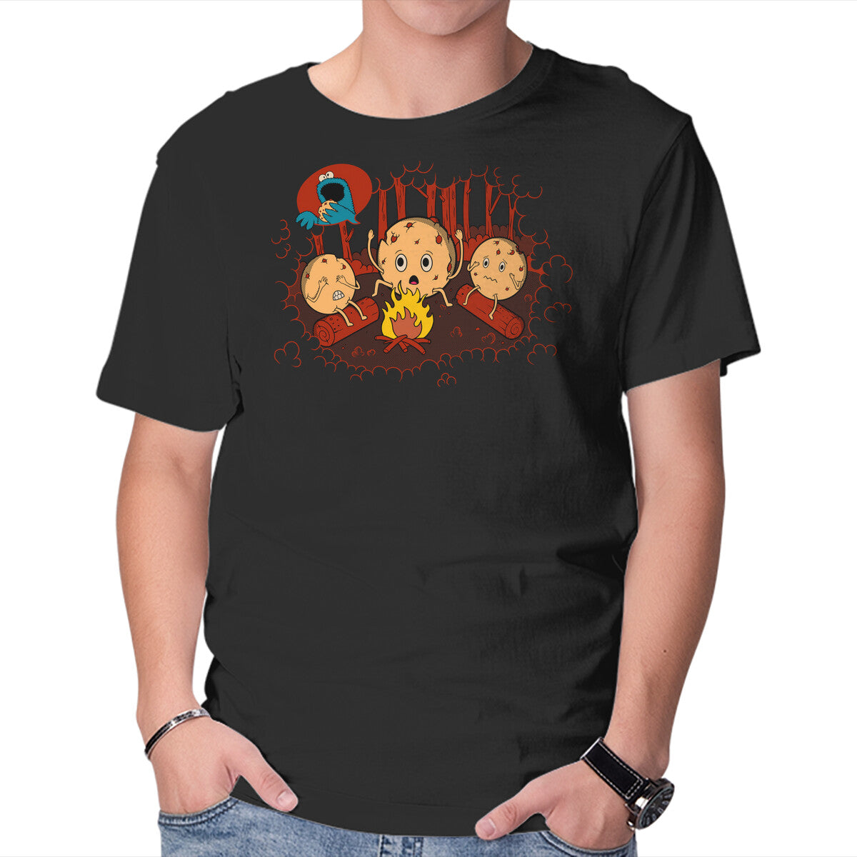 Unisex Crew Neck T-Shirt Cookie Camp Graphic Short Sleeve Casual Tee XXXXL