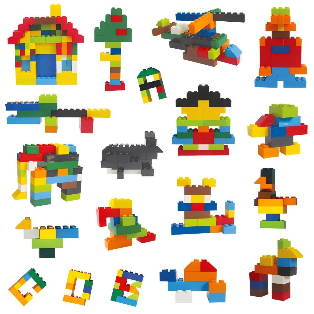 300/500/1000 DIY Kreative Bausteine Großpackung Stadt Klassische Bausteine Zusammengebaut Geburtstagsgeschenk Pädagogisches Spielzeug für Kinder