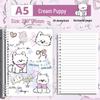 Cute Pet Transparent Soft PVC Binder B5 Notepad Diary with Iron Clip