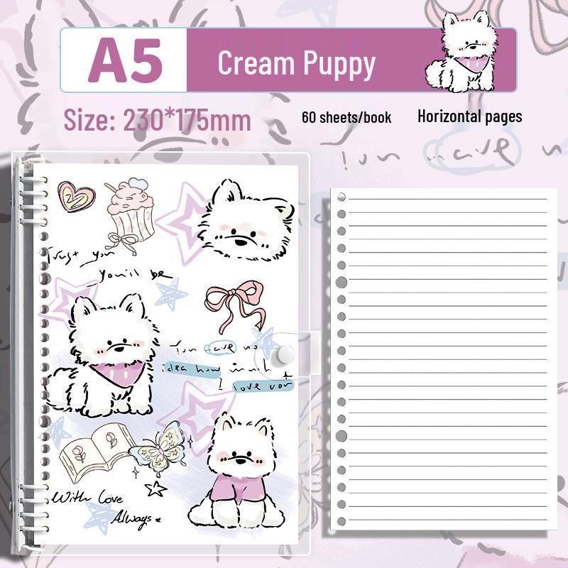 Cute Pet Transparent Soft PVC Binder B5 Notepad Diary with Iron Clip