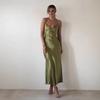 A New Style of Dress with Strappy Satin Finish, A Fashionable Backless Strappy Cinched-waist Dress