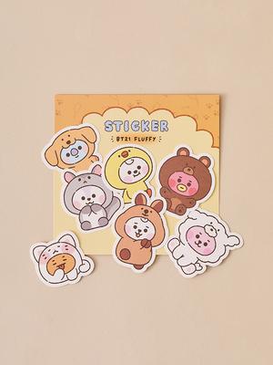BT21 BABY Fluffy Sticker Pack Set (7-Pack)