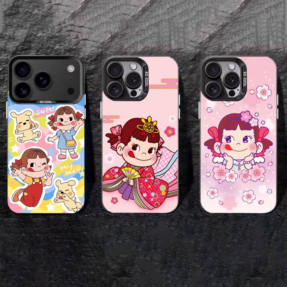F-Fujiya-Milkys-Peko-C-Chan Phone Case For iPhone 17,16,15,14,13,12,11 Plus,Pro Max,XS,Colored silver phone case