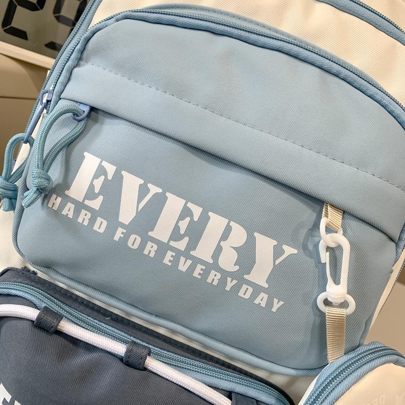 Contrast Color Waterproof Backpack Campus Style Large Capacity School Bag Computer Bag For Teenagers Students