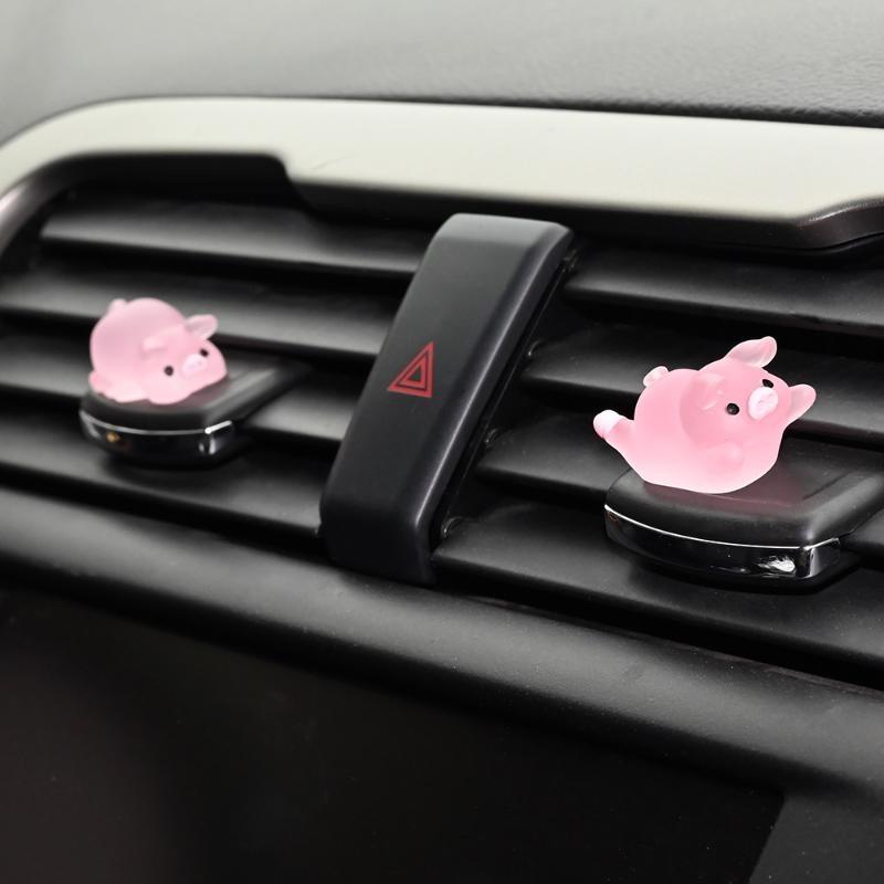 6 Stück niedliche Cartoon-Schwein-Auto-Ornamente, Auto-Innendekoration, Dekorationszubehör