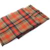 Autumn/Winter Striped Orange Checked Color Checked Soft Scarf, Large Square Shawl, Ladies