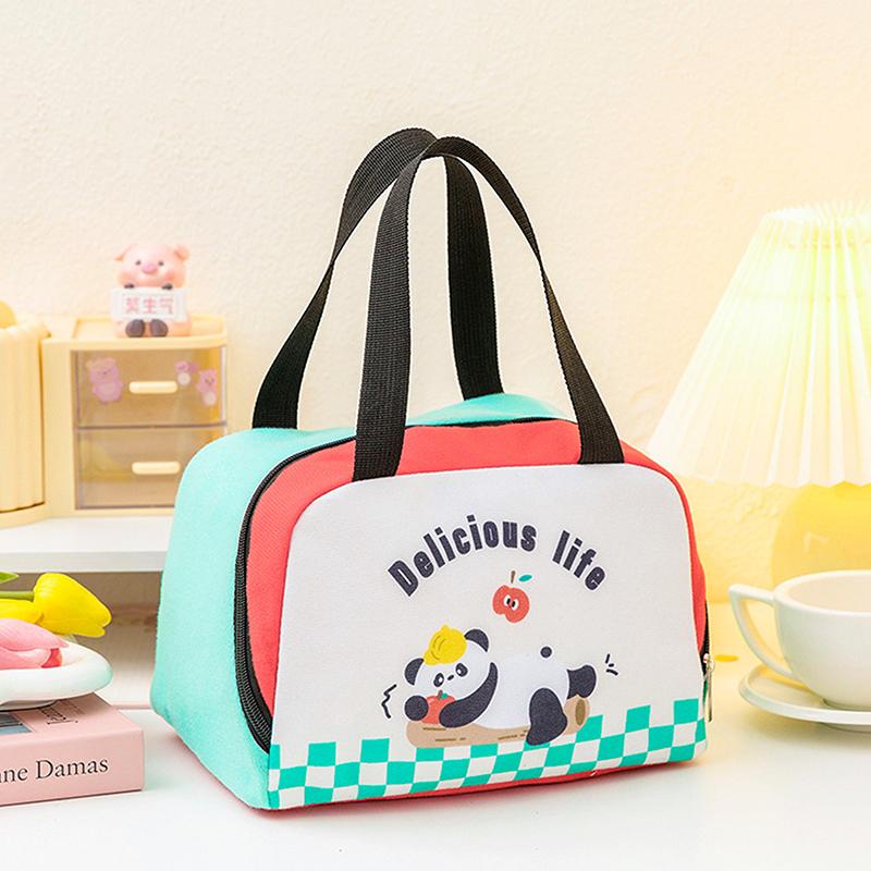 Cartoon Cute Fresh Cooler Lunch Bag For Children Aluminum Thermal Oxford Lunch Box Waterproof Nylon Portable Zipper Food Hangbag