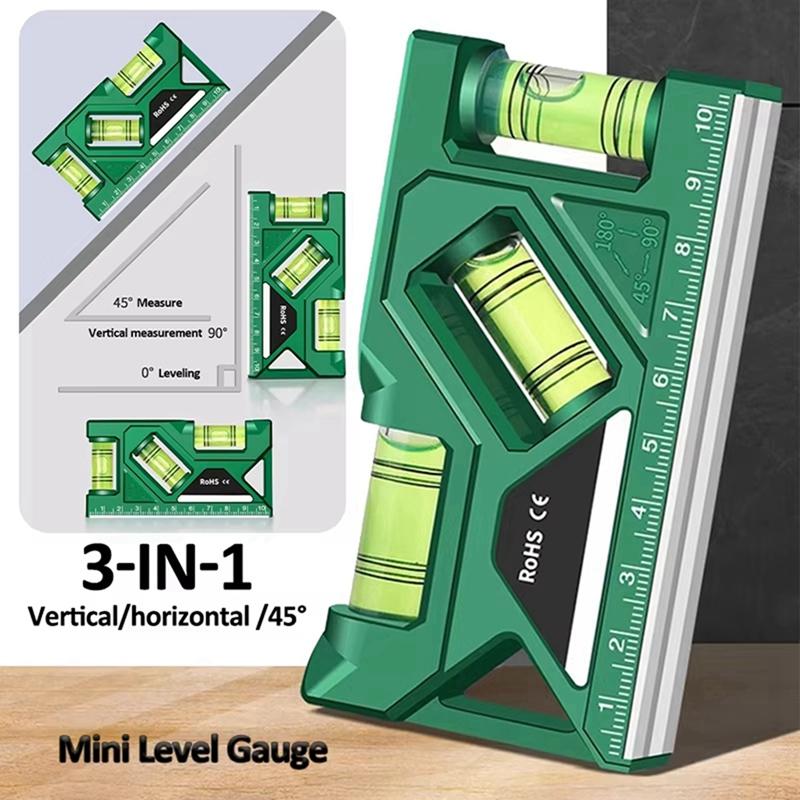 AB34-BAOLIAN Mini Level High Precision Horizontal Vertical Measurement Metric Ruler Protractor Home Portable Magnetic Pocket Lev