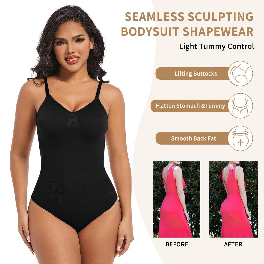 Shapewear voor dames Buikcontrole bodysuit Naadloze beeldhouwen string Body Shaper Taille Cincher Afslankend ondergoed U-plunge Ruglooze maillots Tops