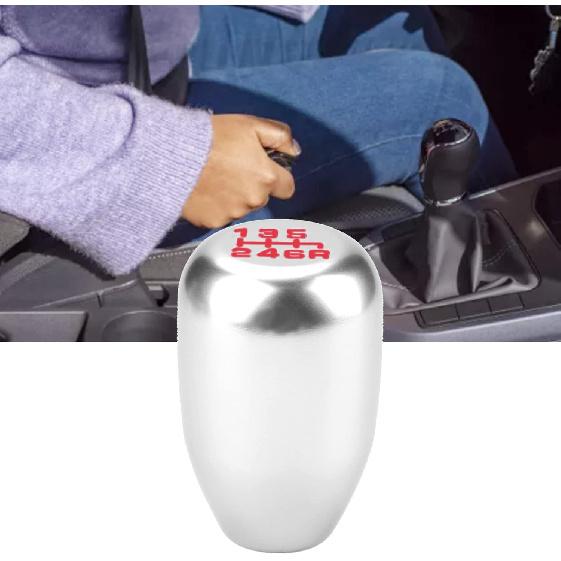 2.25 Inch Silver Universal Manual Gear Shift Knob - Direct Replacement 6 Speed Shifter Head With Adapters For Most Cars