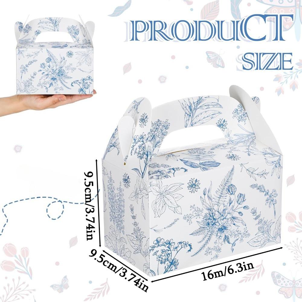 

60pcs Floral Paper Gift Boxes Party Favor Boxes Gift Gable Boxes with Chinoiserie Floral Printed Treat Box Gift & Apparel Boxes Folden Gift Wrap Box 60pcs