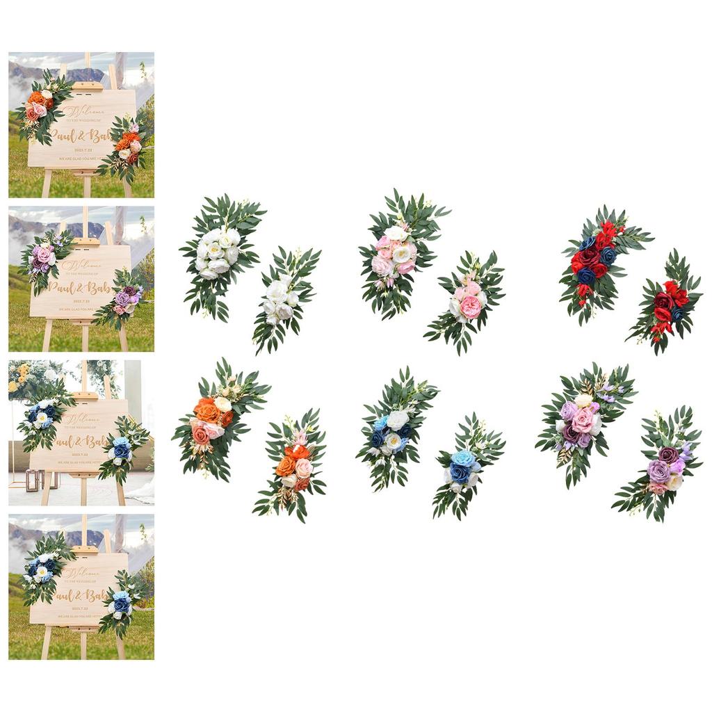 2x Artificial Wedding Arch Flowers Artificial Flowers Swag Set Wedding Welcome