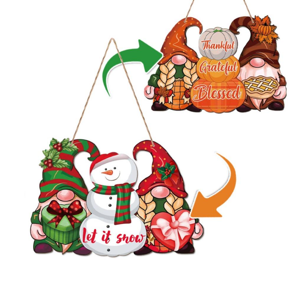 Exquisite Wooden Tags Creative Door Pendant Christmas Door Hanging Decoration  Halloween